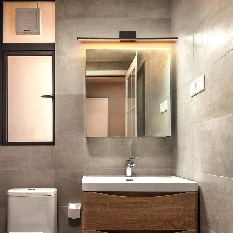 Espejo de baño LED rectangular Armario