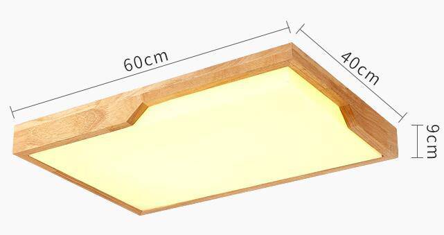 Lámpara de techo rectangular de madera con LED Tatami