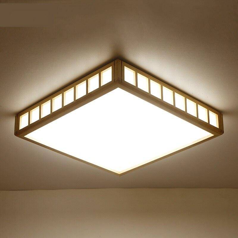 Plafonnier LED carré style japonais Tatami - vue 6 sur 5