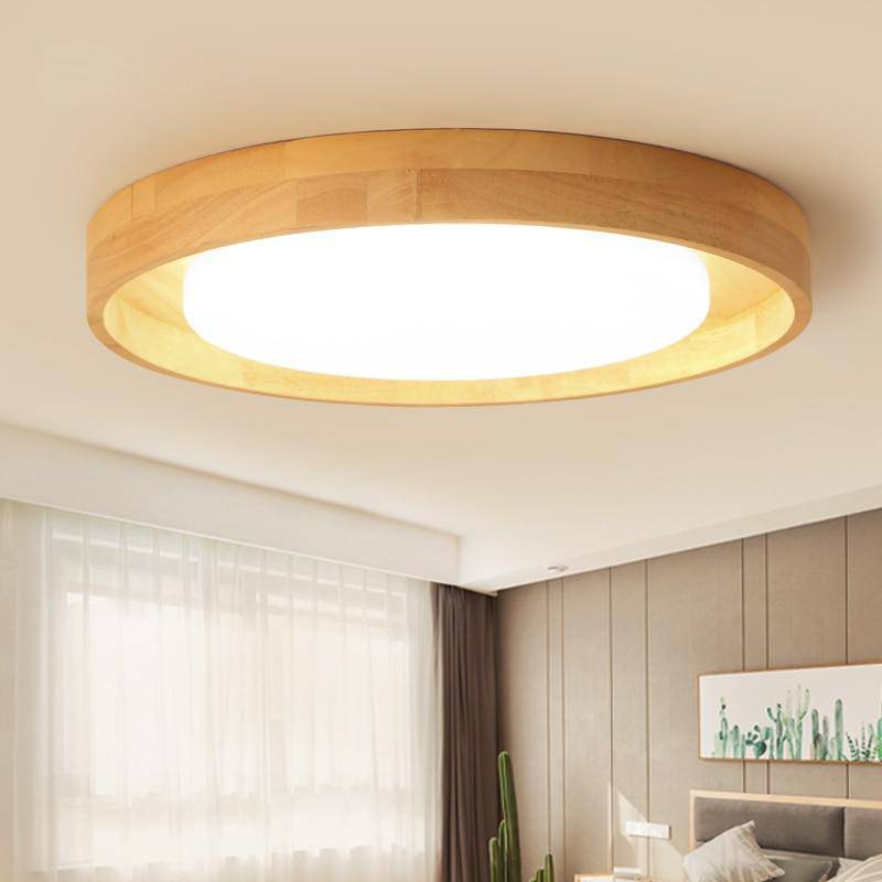 Plafonnier en bois à LED rond design Solid - vue 3 sur 4