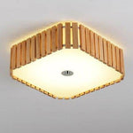 Plafonnier en bois à LED carré aux bords arrondis Simple