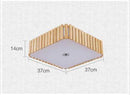 Plafonnier en bois à LED carré aux bords arrondis Simple