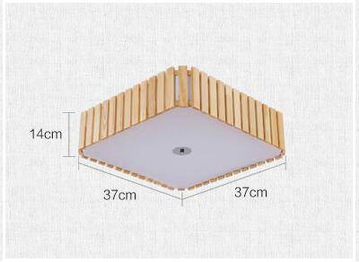 Plafonnier en bois à LED carré aux bords arrondis Simple