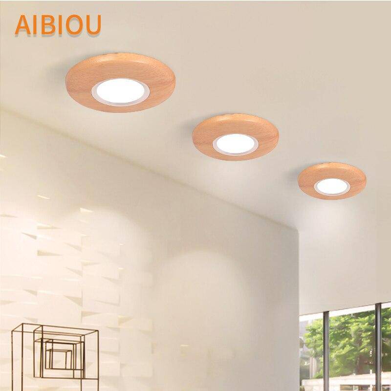 Plafonnier à LED spot en bois Aibiou