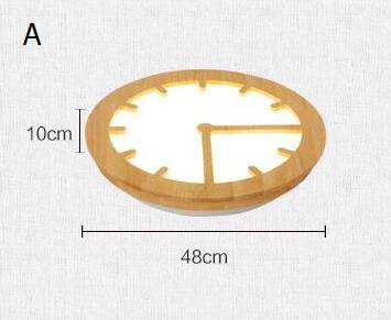 Plafonnier LED horloge en bois