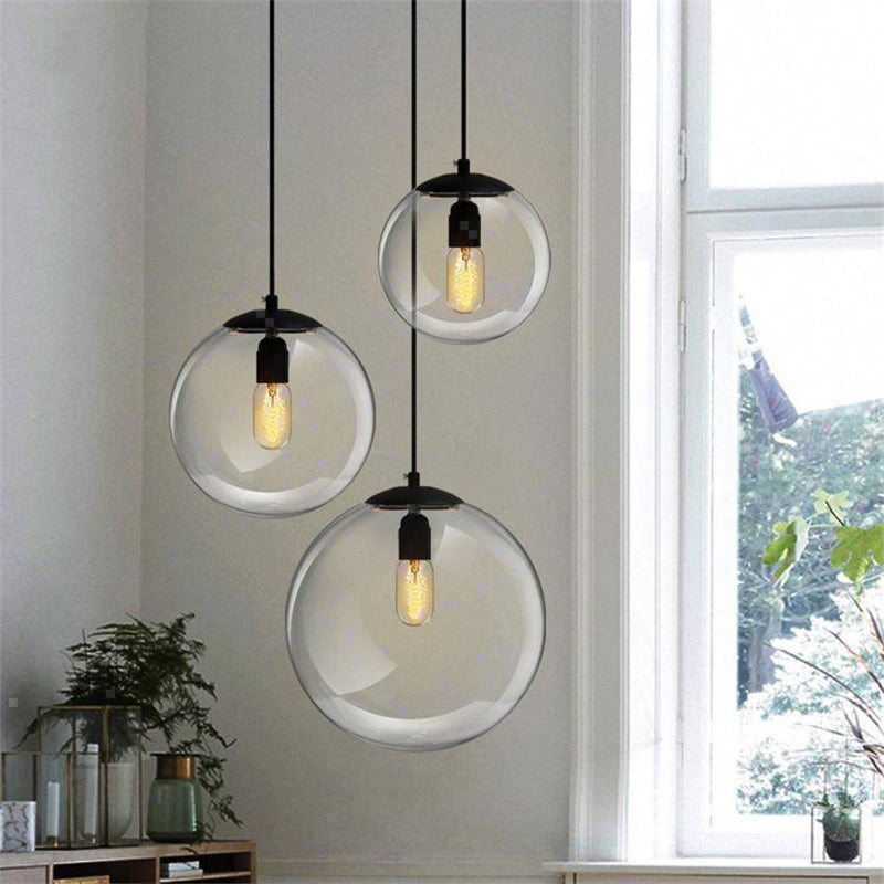 Suspension LED boule en verre Living