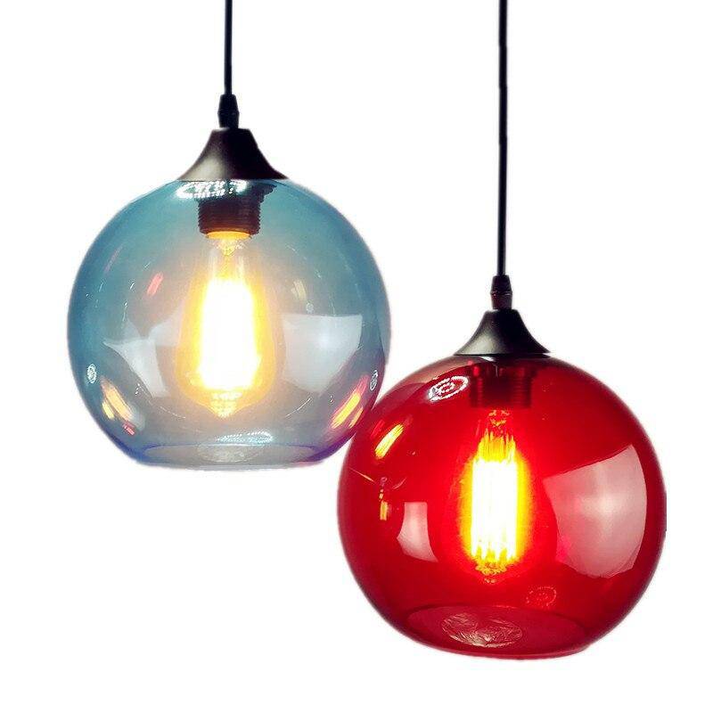 pendant light Loft colored glass ball