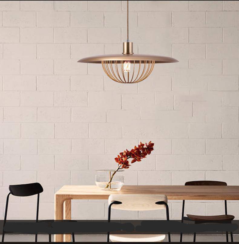 Suspension design cage dorée Long