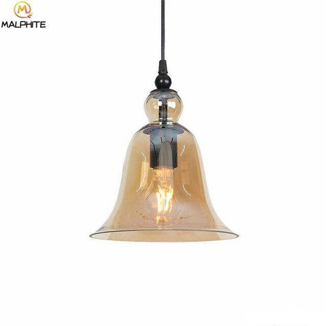 Suspension en verre en forme de cloche coloré - vue 5 sur 11