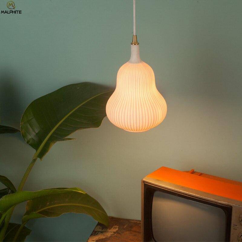 Lámpara de suspensión LED en cerámica corrugada Cocina