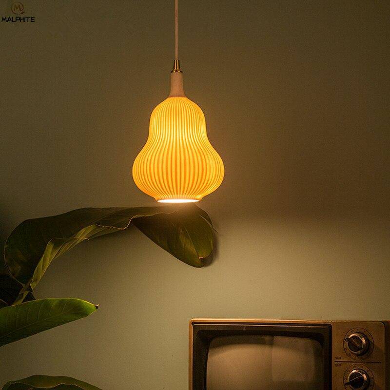 Lámpara de suspensión LED en cerámica corrugada Cocina
