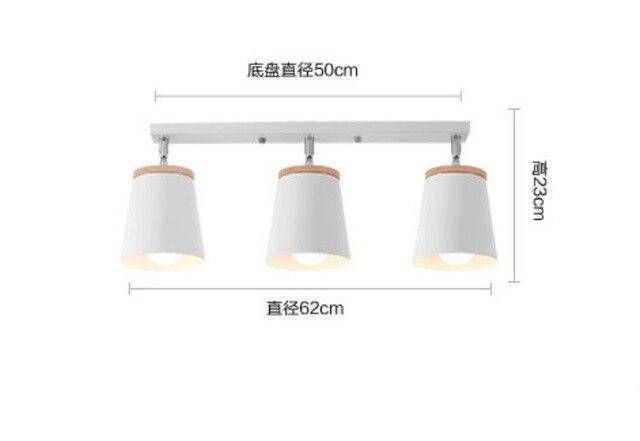 LED ceiling light with Spotlights metal and wood