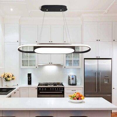 Lustre design à LED long 90cm et bords arrondis Dining - vue 4 sur 6