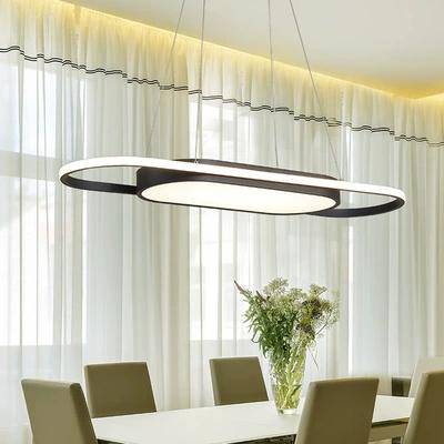 90cm long LED chandelier with rounded edges Dining