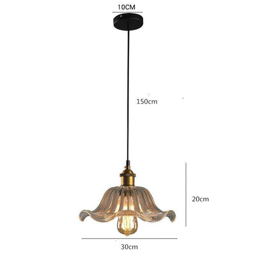 Suspension en verre et base doré Vintage - vue 4 sur 5