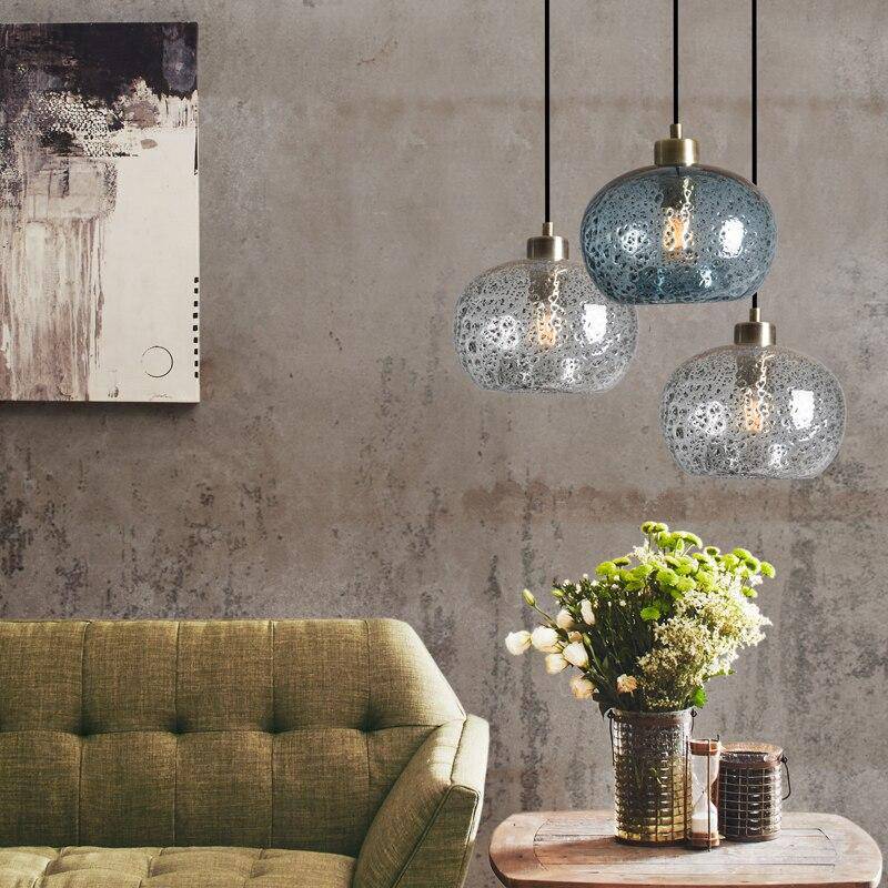 pendant light LED round design in colored glass Life