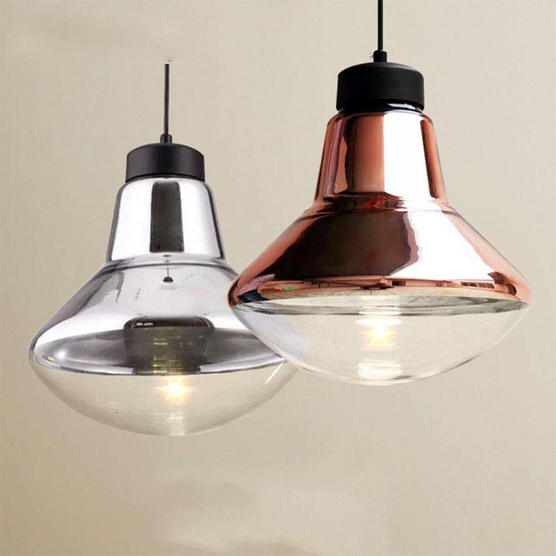 pendant light LED design in chrome-plated glass Bronze