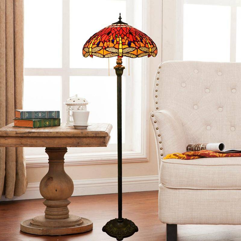 Lampadaire tiffany multicolore vintage Eusolis