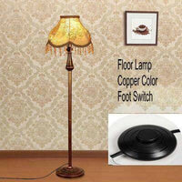 Lampadaire LED abat-jour en tissu sur pied