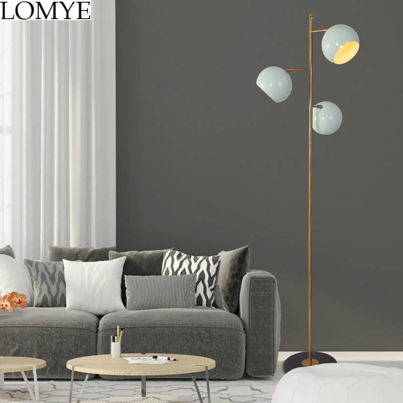 Floor lamp LED gold design with white adjustable lamps