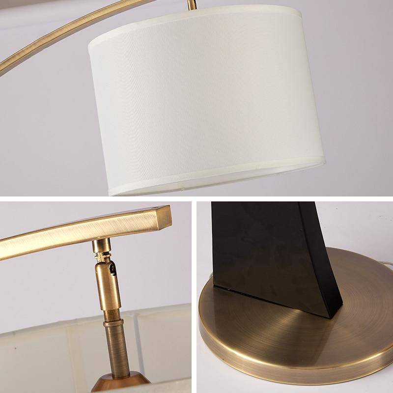 Floor lamp LED design gold rounded and lampshade Foyer