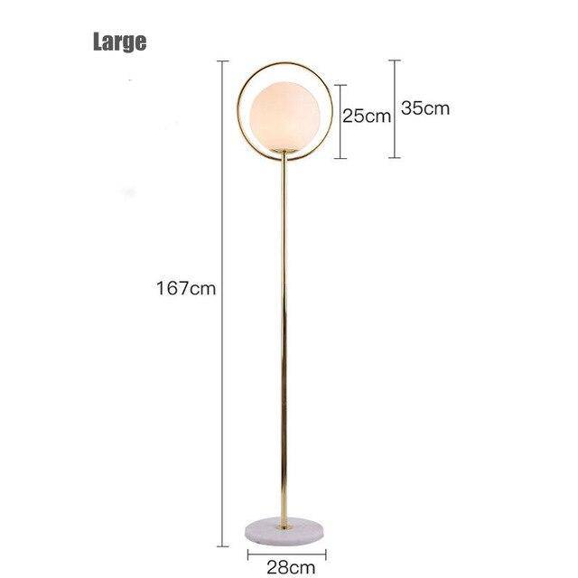 Floor lamp LED gold with glass ball