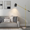 Lampadaire moderne LED ajustable doré et base marbrée