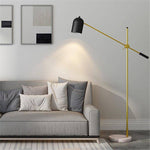 Lampadaire moderne LED ajustable doré et base marbrée