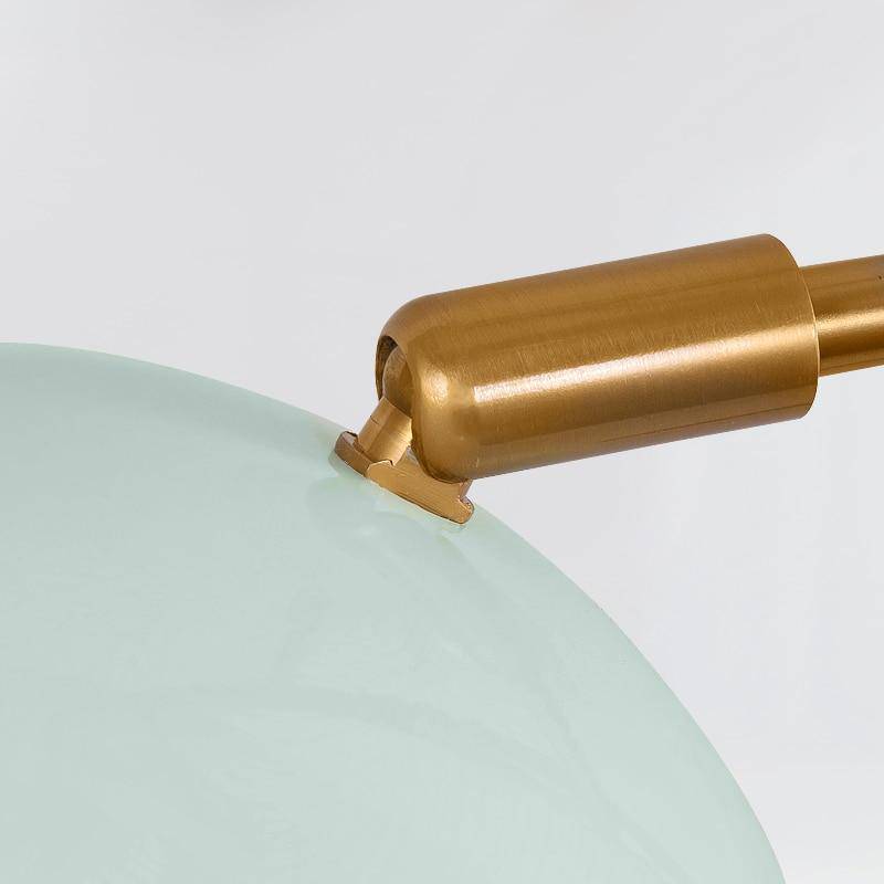 Floor lamp LED gold with three turquoise lights