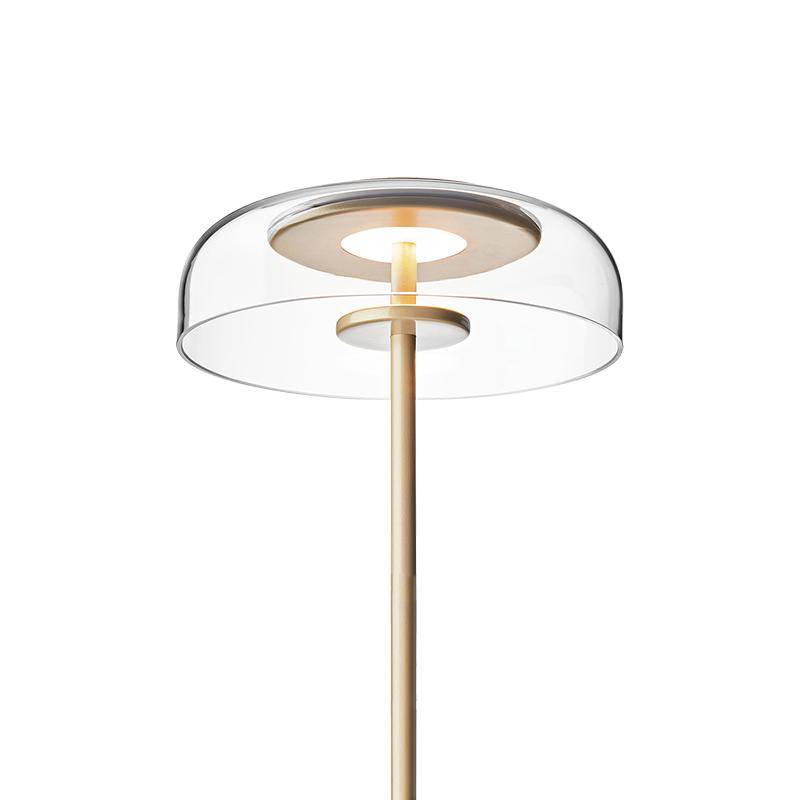 Floor lamp gold with lampshade rounded glass