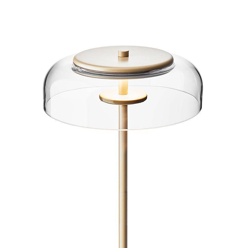 Floor lamp gold with lampshade rounded glass