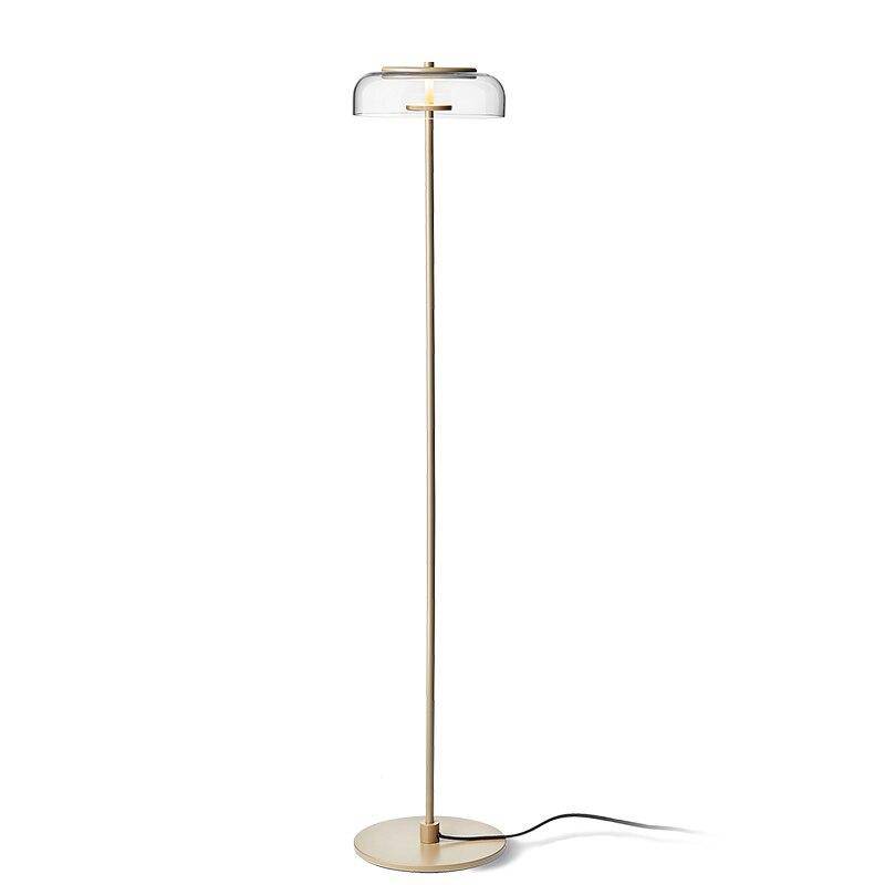 Floor lamp gold with lampshade rounded glass