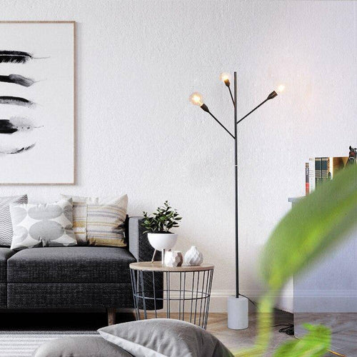 Floor lamp design with several branches