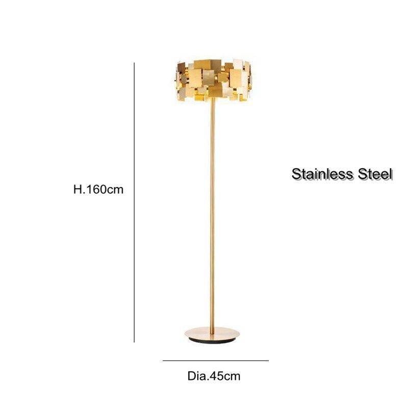 Lampadaire LED design luxe avec carrés dorés Decoration