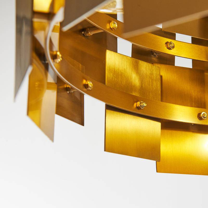 Lampadaire LED design luxe avec carrés dorés Decoration - vue 5 sur 6