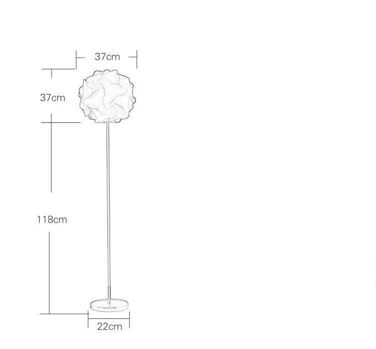 Moderna lámpara de pie LED con bola de flores