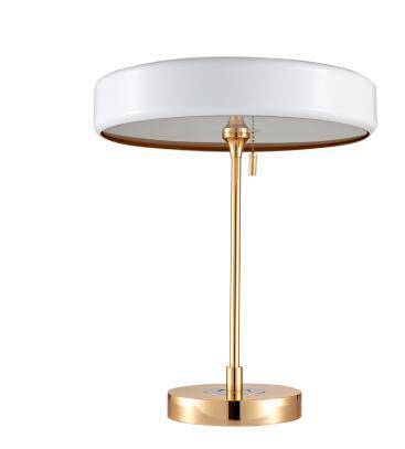 Gold bedside lamp with lampshade in white glass Drawing