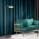 Lampadaire design doré arrondi Study