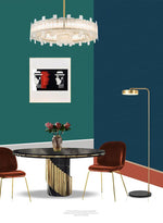 Lampadaire design doré arrondi Study
