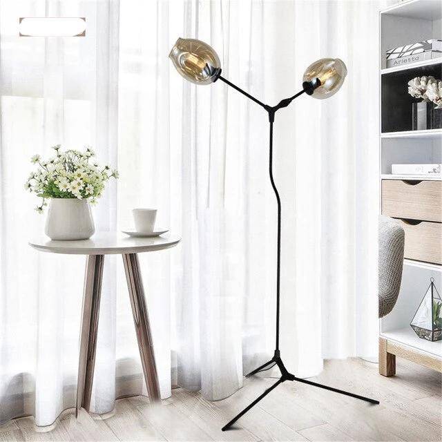 Floor lamp design with two Hallway glass balls