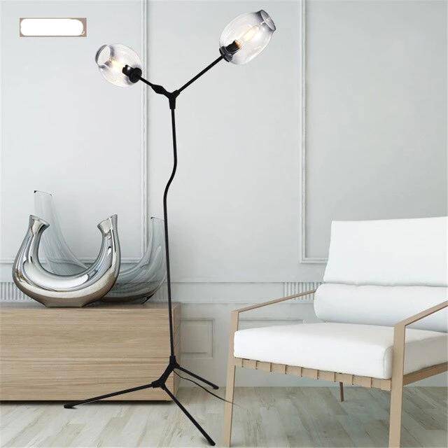 Floor lamp design with two Hallway glass balls