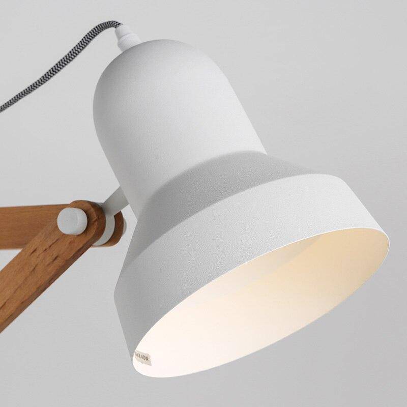 Lámpara de pie design regulable con dos clavijas de madera Personalidad