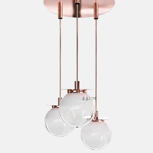 Suspension design en verre et base dorée Modern - vue 8 sur 11