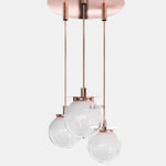 Suspension design en verre et base dorée Modern