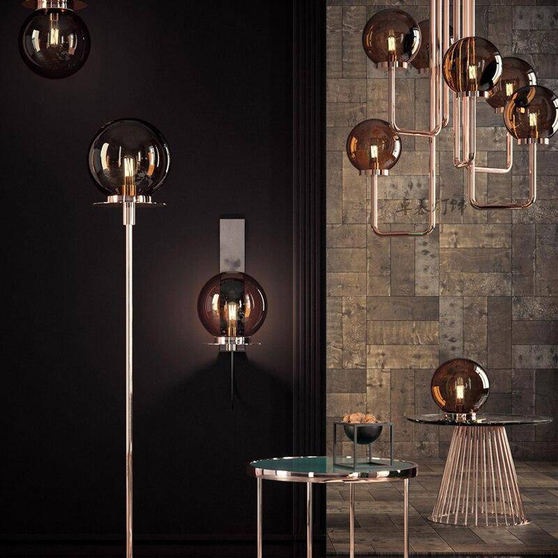 pendant light glass design and gold base Modern