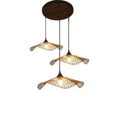 Lustre design en bambou style japonais Saucer - vue 7 sur 7