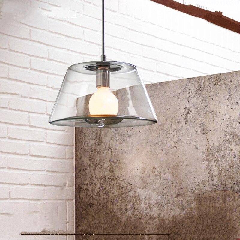 pendant light glass design with LED triangle