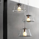 Suspension design en verre à LED triangle