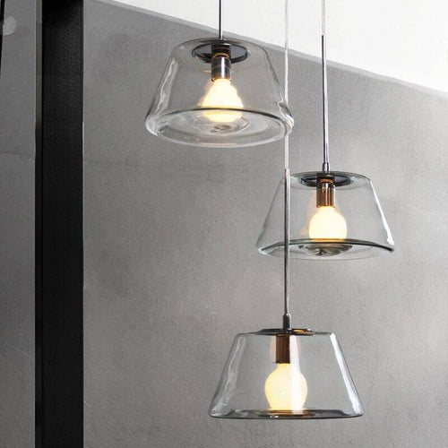 pendant light glass design with LED triangle
