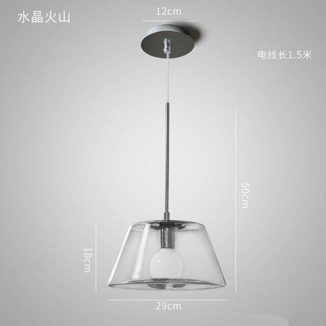 pendant light glass design with LED triangle